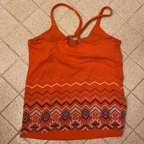 Patagonia deep orange and blue chevron tribal print cami tank with built in bra - Picture 7 of 8